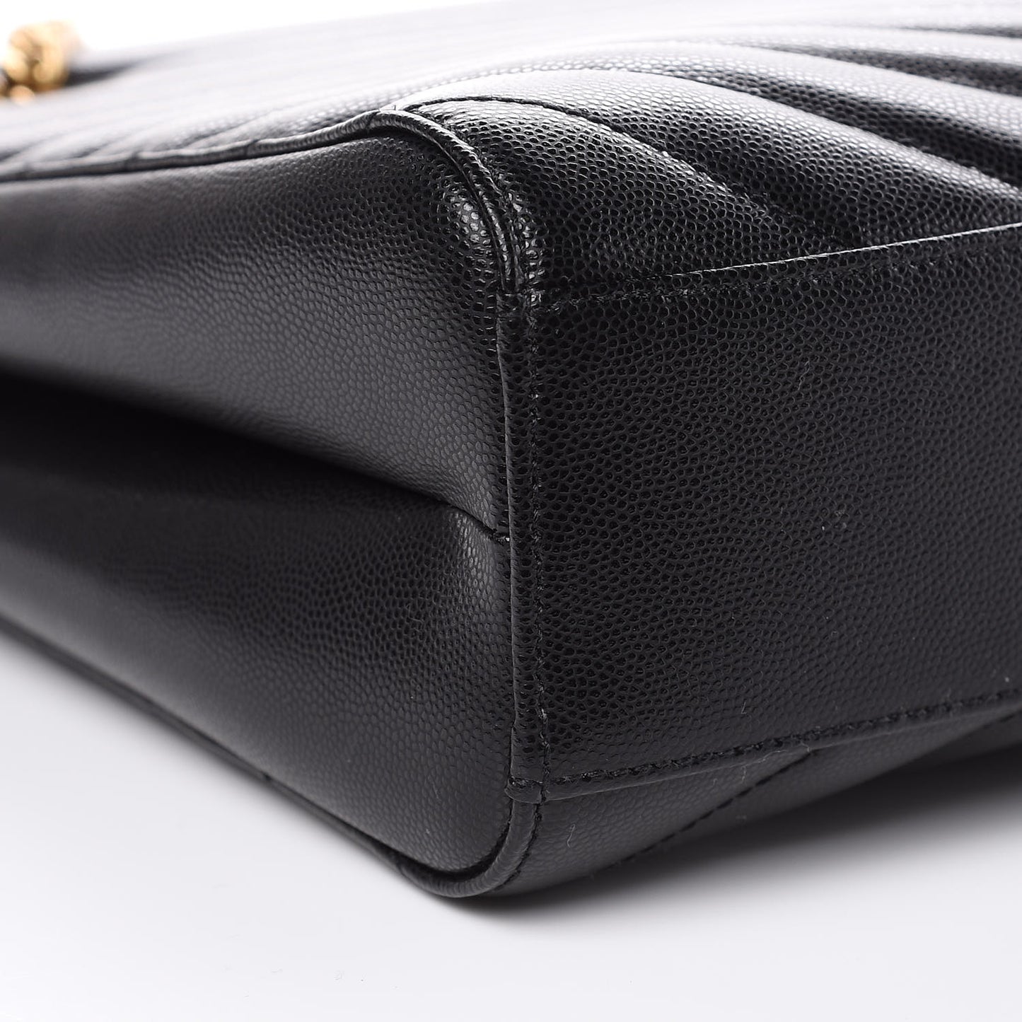 Grain De Poudre Matelasse Chevron Medium Tribeca Shopping Bag Black