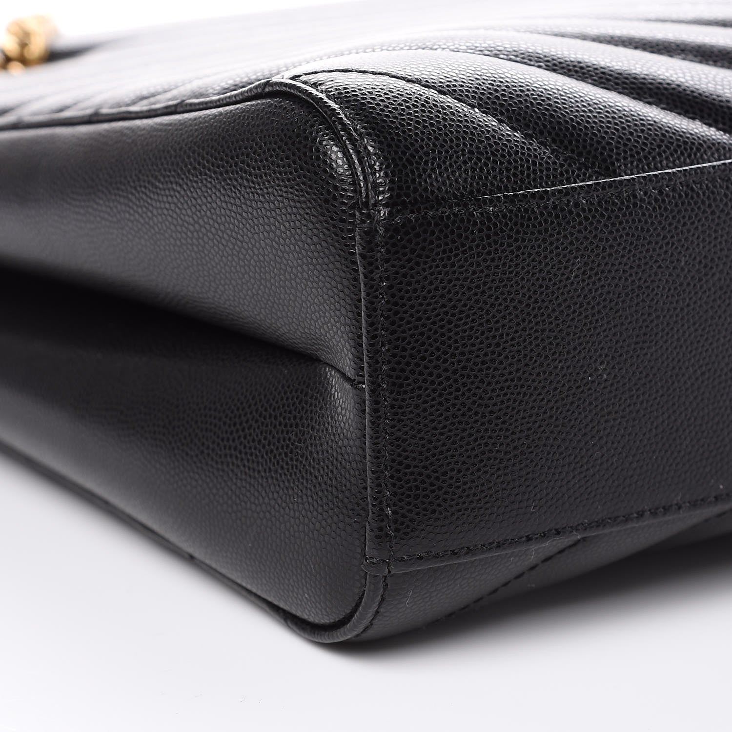Saint Laurent Grain De Poudre Matelasse Chevron Medium Tribeca Shopping Bag Black 10 of 11