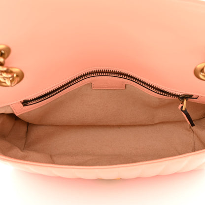 Gucci Calfskin Vertical Ring Matelasse Small GG Marmont Shoulder Bag Peachy Chic 5 of 11
