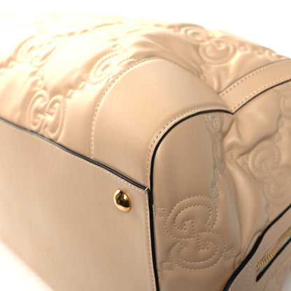 Gucci Calfskin GG Matelasse Medium Duffle Bag Naturale 11 of 15