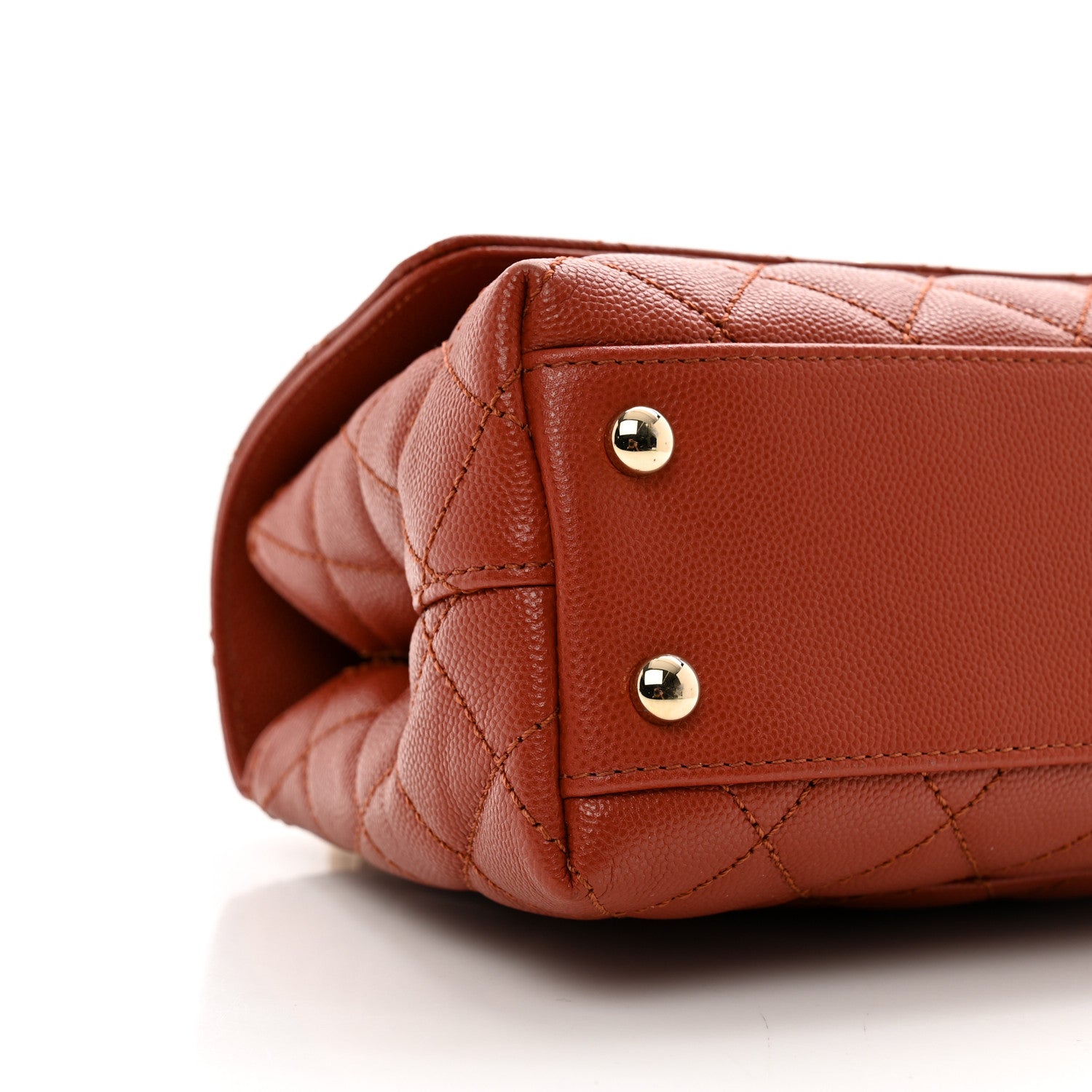 Chanel Caviar Quilted Mini Coco Handle Flap Dark Orange 9 of 10