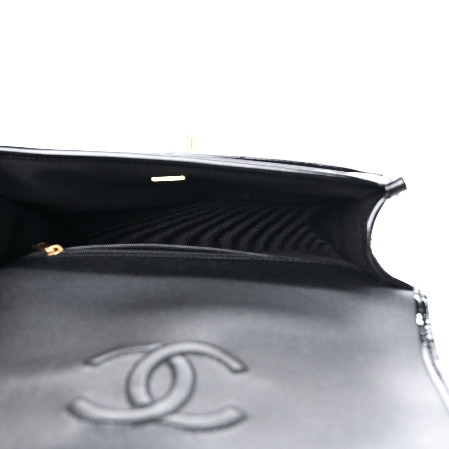 Chanel Patent Quilted Small School Memory Top Handle Flap Black 5 of 9