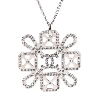Chanel Crystal Strass Necklace Silver 4 of 5