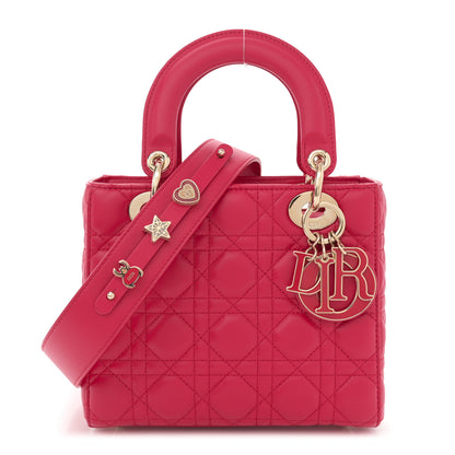Christian Dior Lambskin Cannage Small My ABCDior Lady Dior Fuchsia 1 of 12