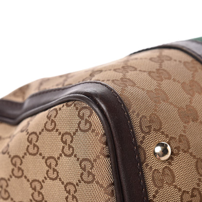 Gucci Monogram Vintage Web Medium Boston Dark Brown 16 of 24
