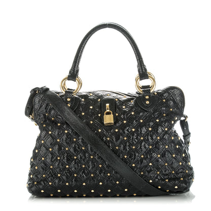Marc Jacobs Python Effect Quilted Rio Stardust Satchel Black 1 of 10