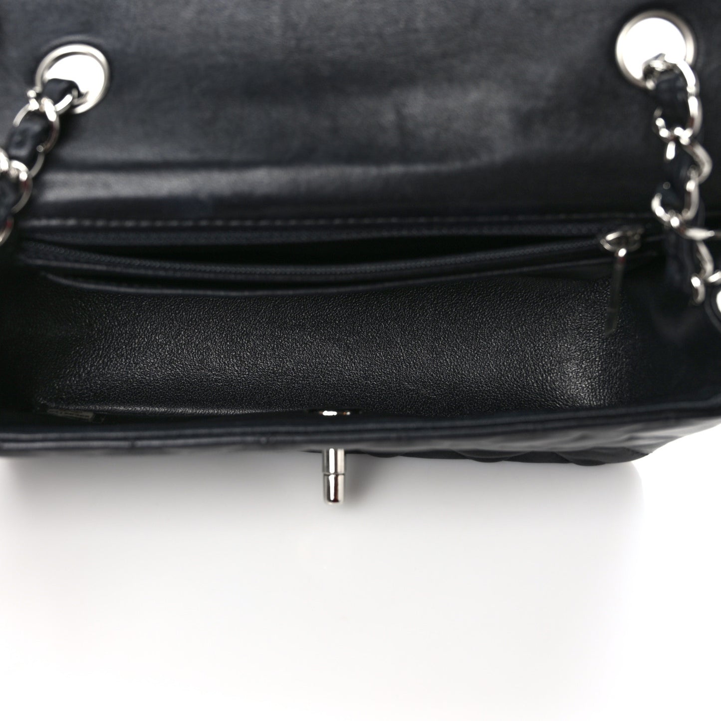 Lambskin Quilted Mini Rectangular Flap Black