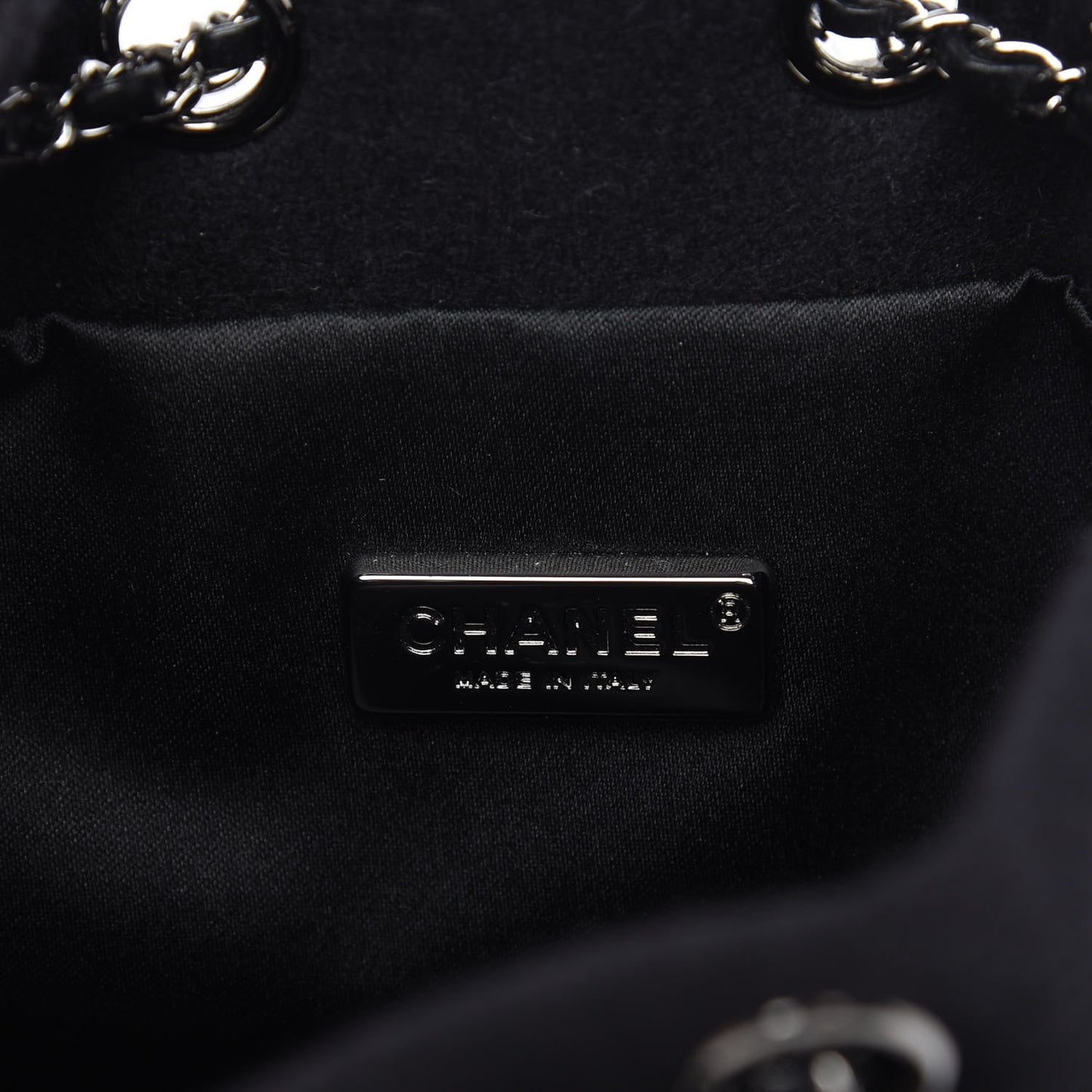 Sequin Wool Drawstring Bag Bag Black Silver