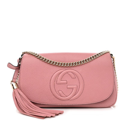 Gucci Pebbled Calfskin Medium Soho Flap Crossbody Pink 1 of 10