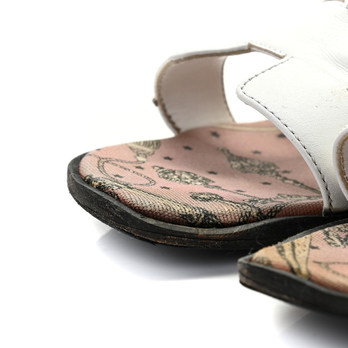 Box Calfskin Bois De Rose Oran Sandals 40 White