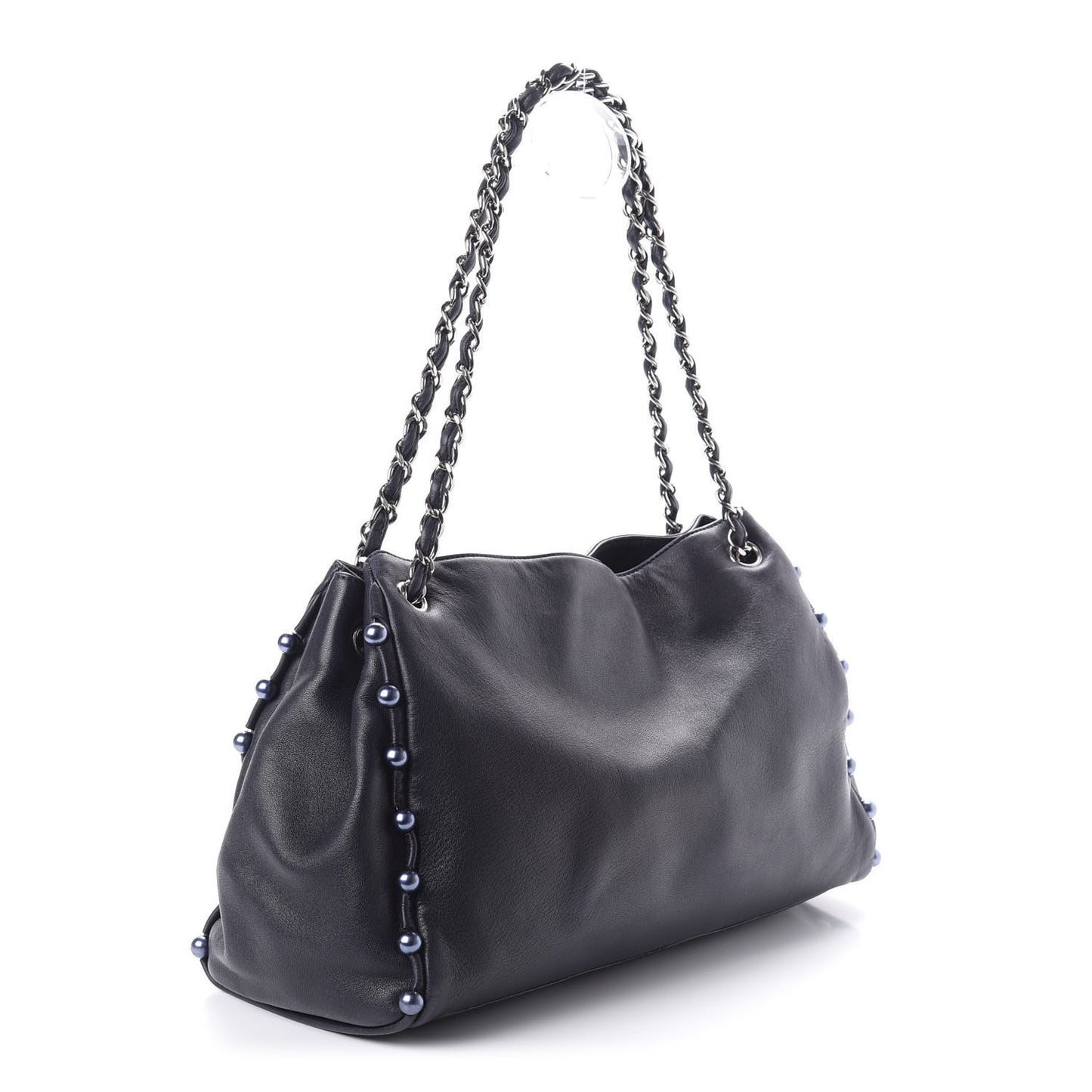 Lambskin Pearl Obsession Tote Navy