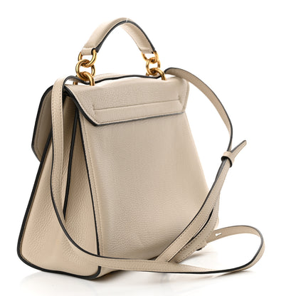 Salvatore Ferragamo Calfskin Small Margot Top Handle Satchel Beige 3 of 10