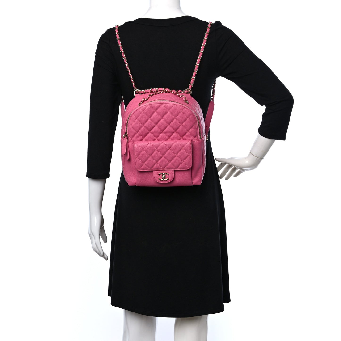 Caviar Quilted Large CC Day Backpack Pink