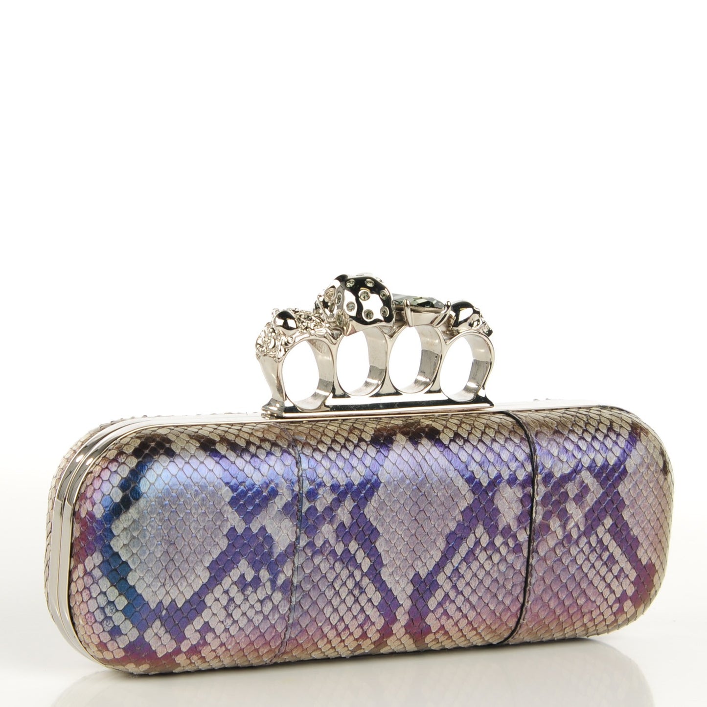 Python Knuckle Box Clutch Brown