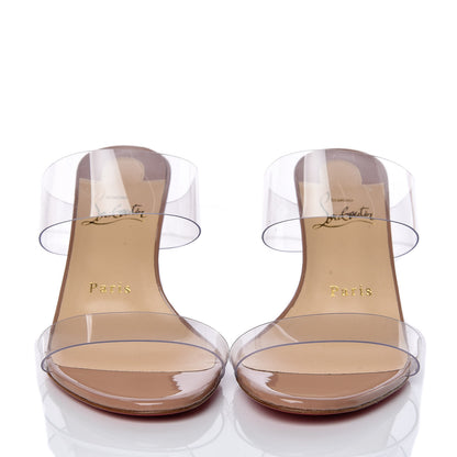 Christian Louboutin Patent PVC Just Nothing 85 Slide Sandals 36 Nude 2 of 8