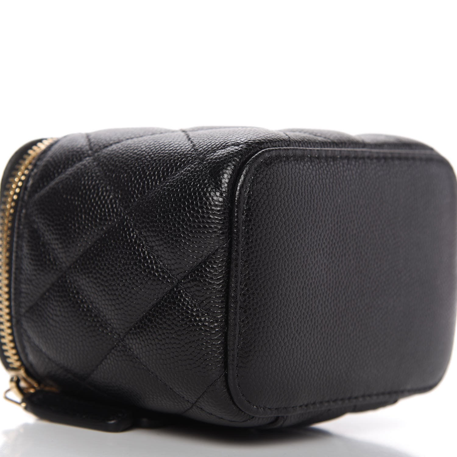 Chanel Caviar Quilted Mini Pearl On Top Vanity Case With Chain Black 6 of 10