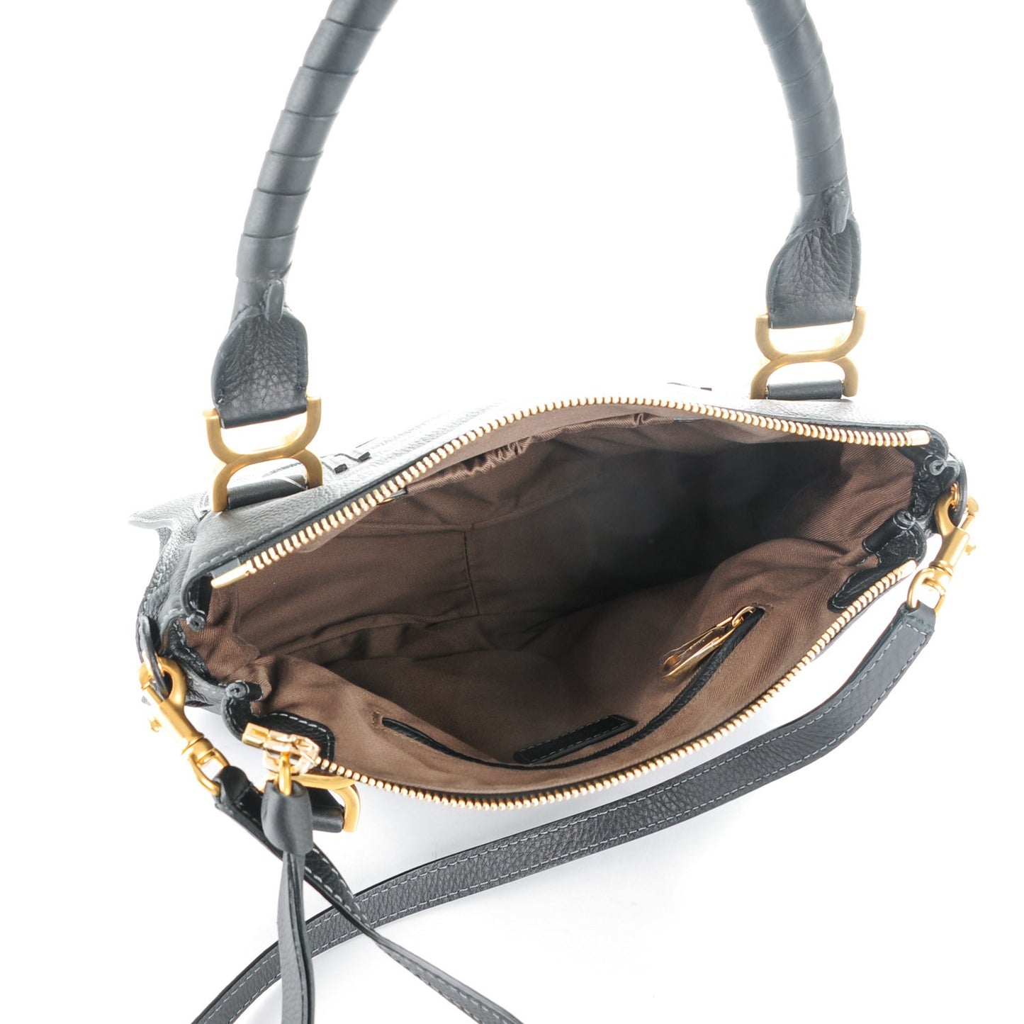 Calfskin Medium Marcie Satchel Black