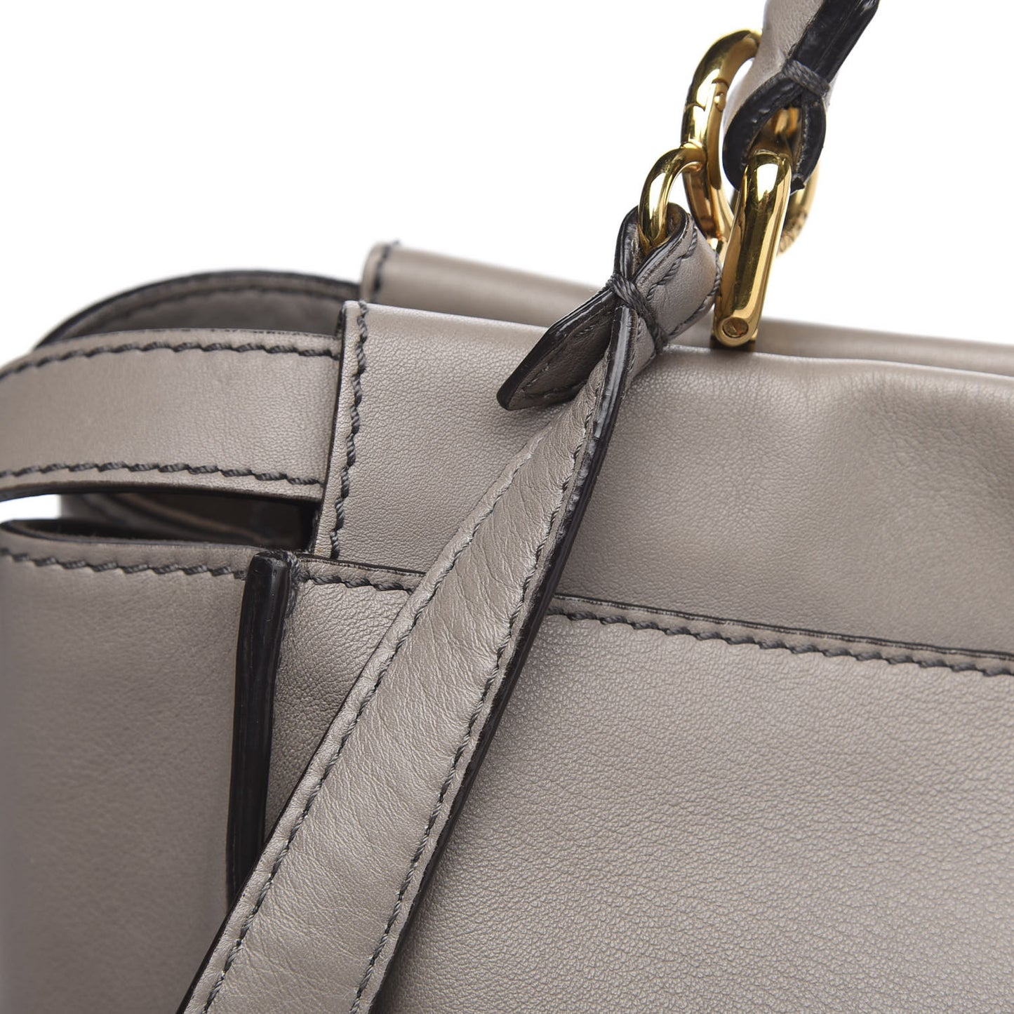 Vitello Seta Suede Plexiglass Tortoise Large Peekaboo Iconic Satchel Asfalto Marrone