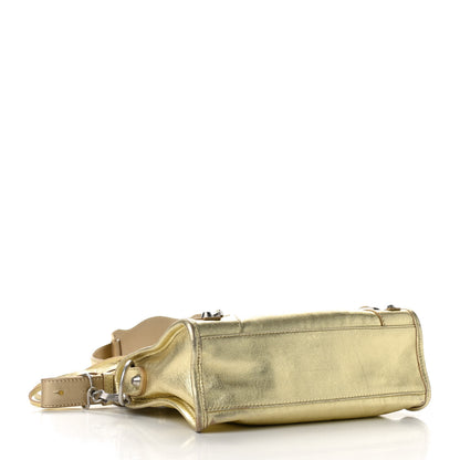 Balenciaga Laminated Agneau Classic Hardware Mini City Gold 3 of 12