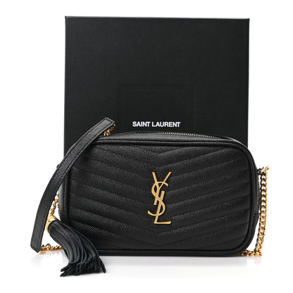 Saint Laurent Grain De Poudre Matelasse Monogram Mini Lou Camera Bag Black 11 of 11