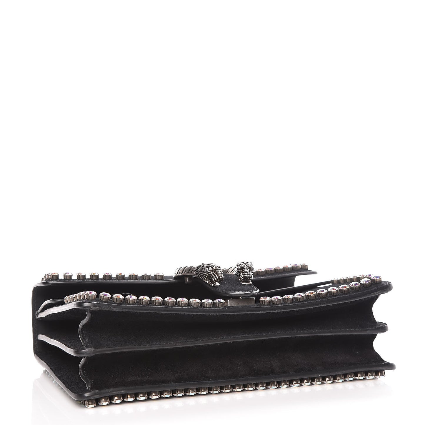 Suede Crystal Small Dionysus Shoulder Bag Black