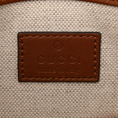 Gucci New Canvas Charisma Calfskin Crystal GG Monogram Mini Horsebit 1955 Shoulder Bag Camel Ebony 6 of 10