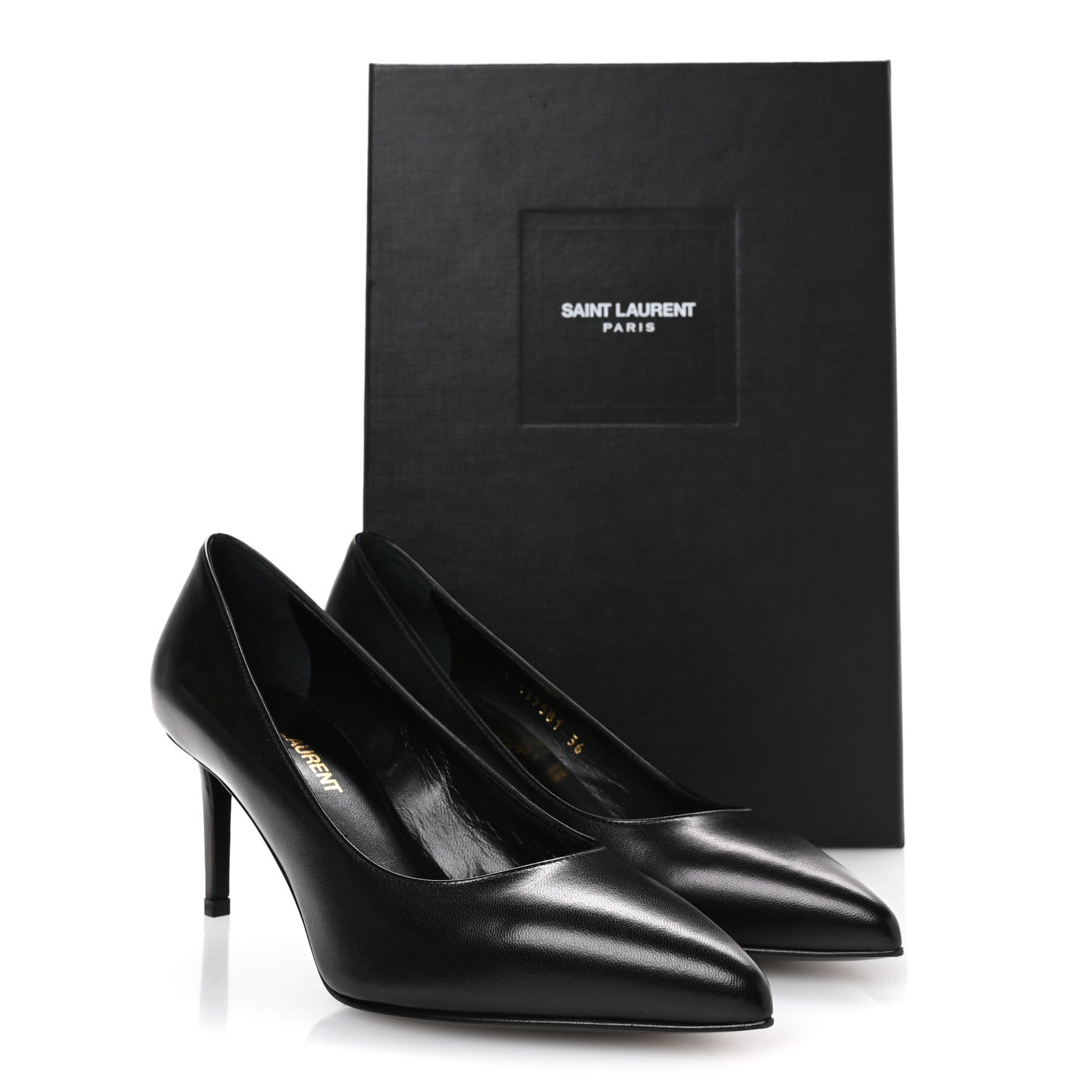 Saint Laurent Calfskin Anja 85 Pumps 36 Black 9 of 9