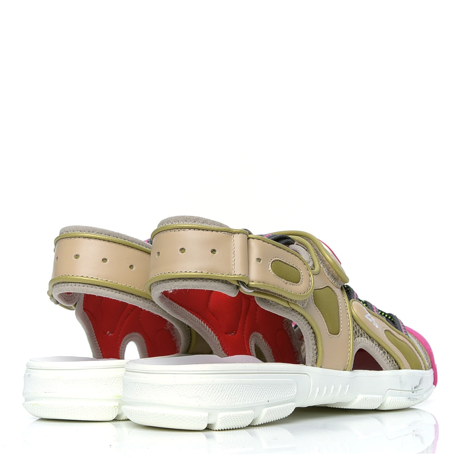 Gucci Mesh Fabric Tinsel Sport Sandals 39 Loess Sand Box Pink 3 of 4