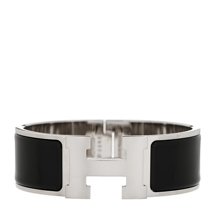 Hermes Enamel Wide Clic Clac H Bracelet PM Black 1 of 4