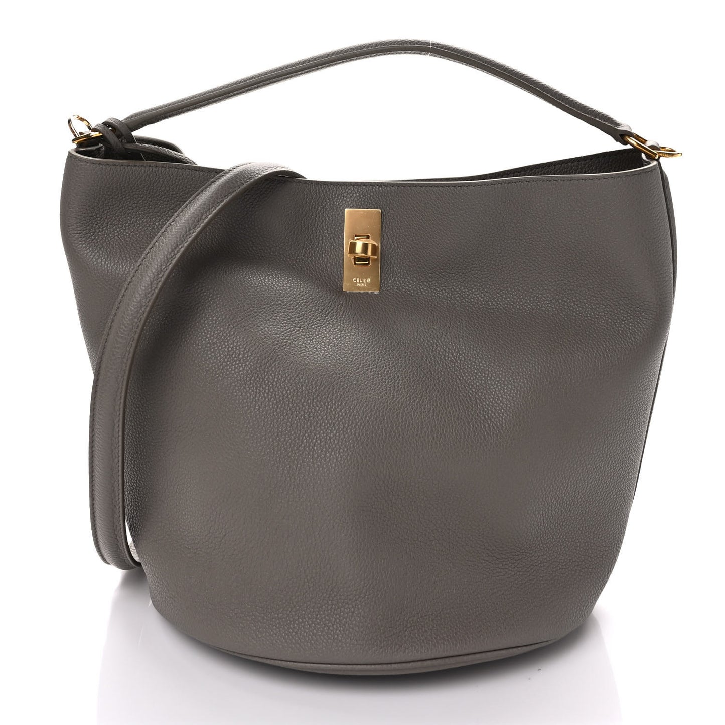 Supple Grained Calfskin Bucket 16 Bag Pebble