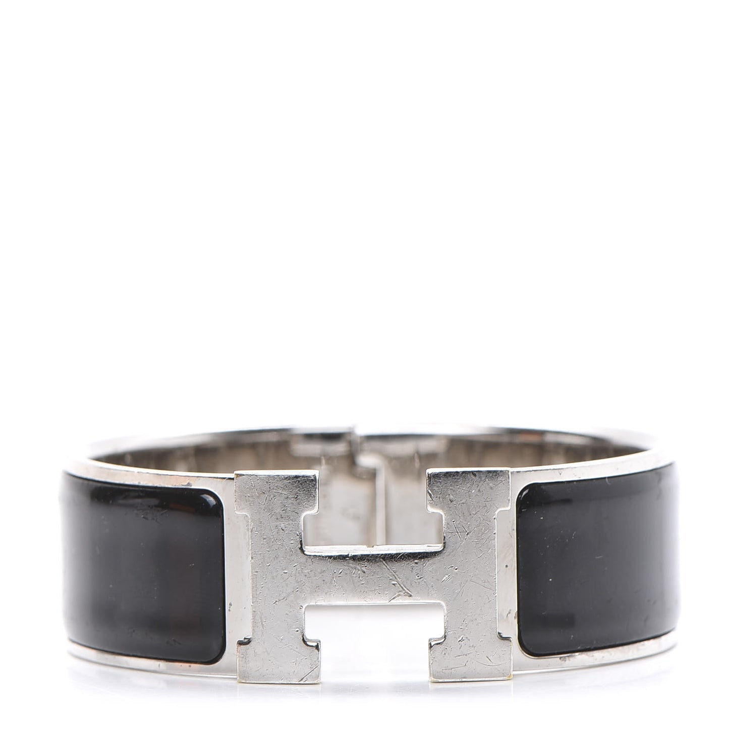 Enamel Wide Clic Clac H Bracelet GM Black