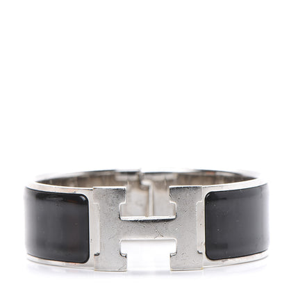 Hermes Enamel Wide Clic Clac H Bracelet GM Black 1 of 8