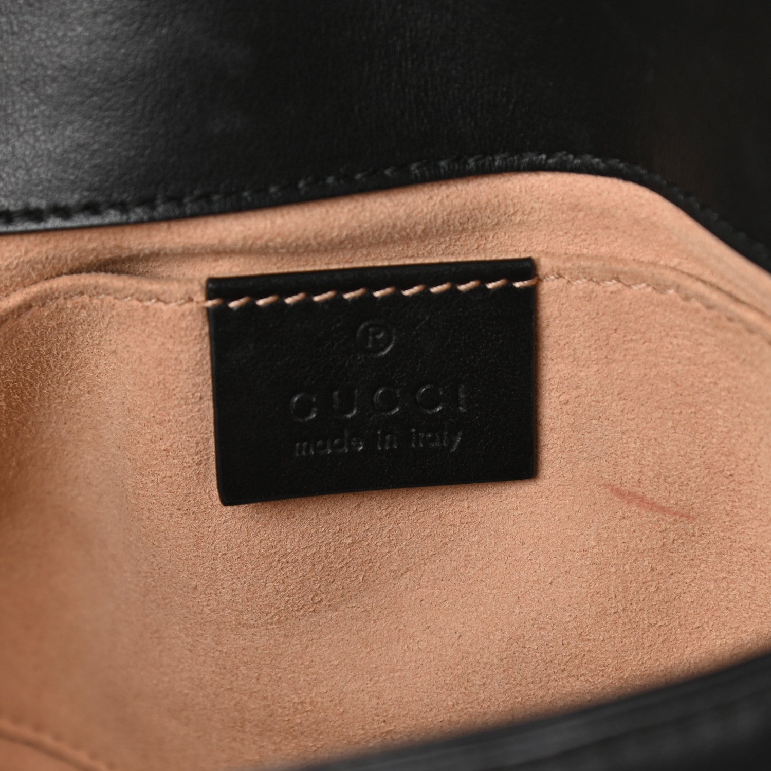 Gucci Calfskin Matelasse Mini GG Marmont Shoulder Bag Black 6 of 9