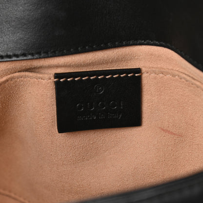 Gucci Calfskin Matelasse Mini GG Marmont Shoulder Bag Black 6 of 9