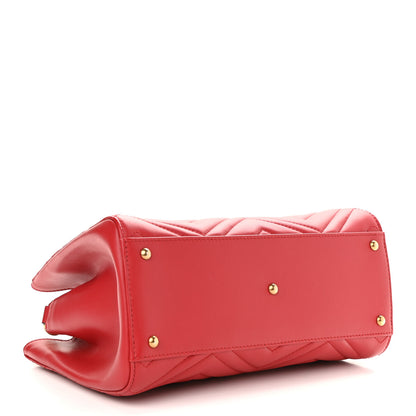 Gucci Calfskin Matelasse Small GG Marmont Tote Hibiscus Red 3 of 8