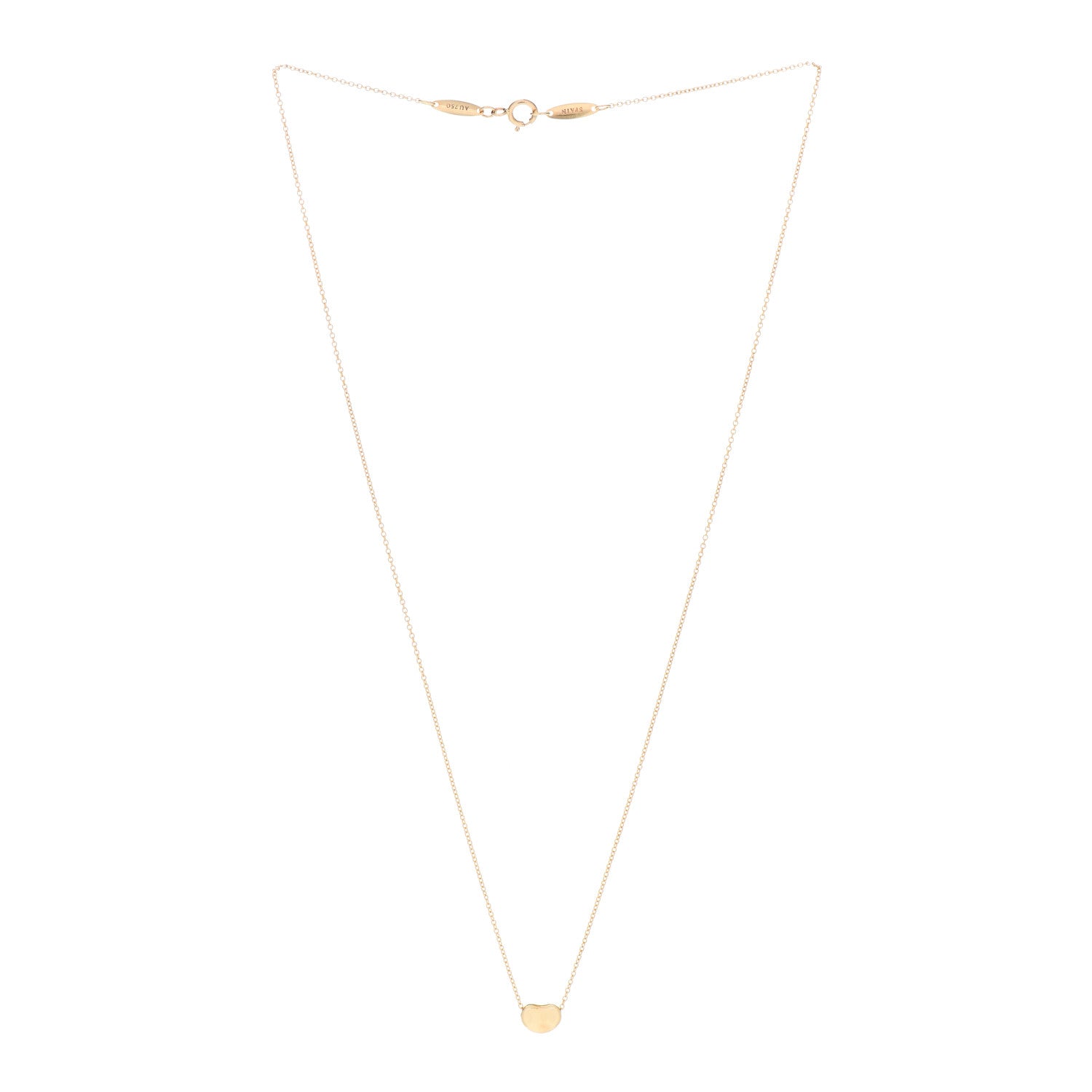 Tiffany 18K Yellow Gold 6.5mm Elsa Peretti Bean Pendant Necklace 3 of 5