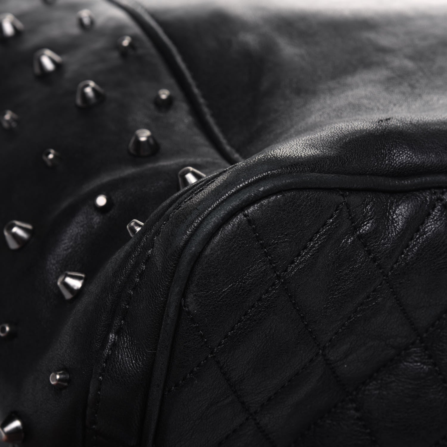 Jimmy Choo Lambskin Studded Blare Tote Black 10 of 19