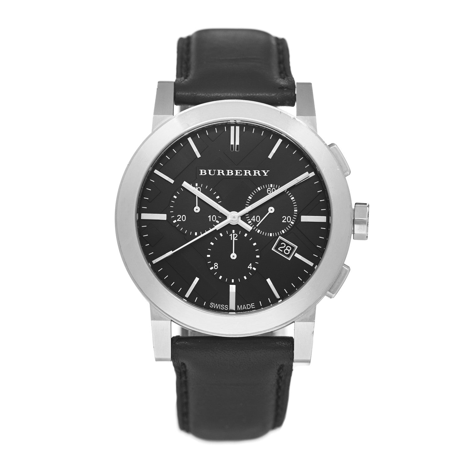 Burberry Stainless Steel Calfskin 42mm Chronograph Quartz Watch Black BU9356 1 of 4