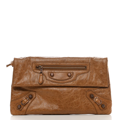Balenciaga Agneau Giant 12 Gold Hardware Envelope Strap Clutch Cumin 3 of 9