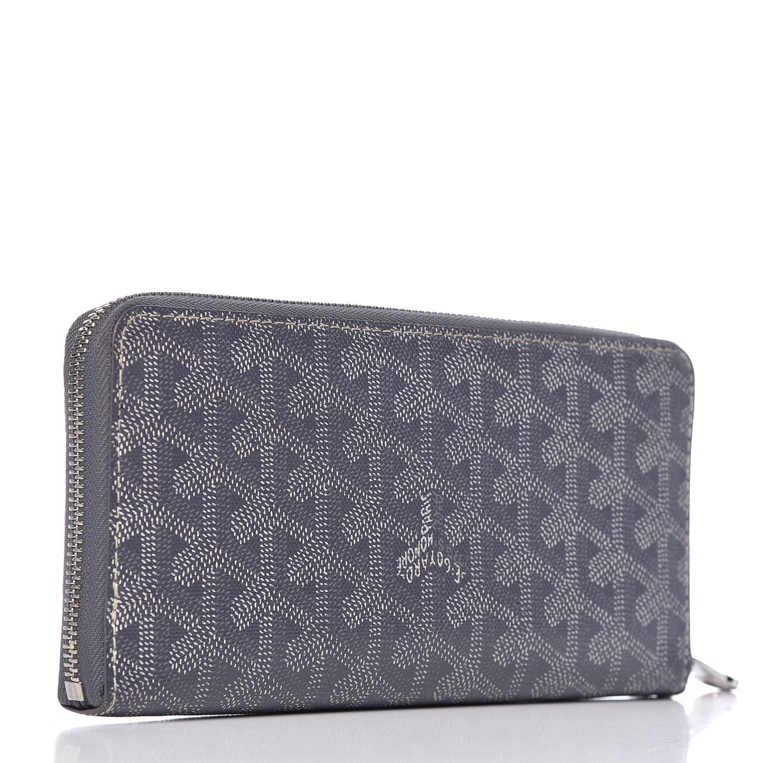 Goyard Goyardine Matignon Zip Around GM Wallet Grey 3 of 8