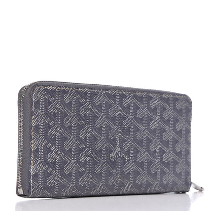 Goyard Goyardine Matignon Zip Around GM Wallet Grey 3 of 8