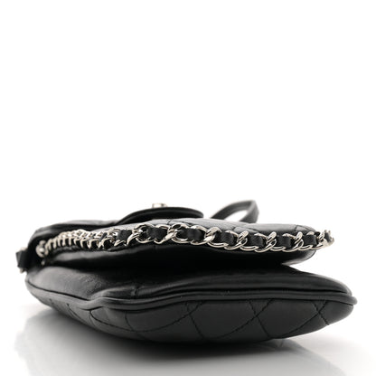 Chanel Lambskin Quilted Chain Around Flap Crossbody Black 4 of 12