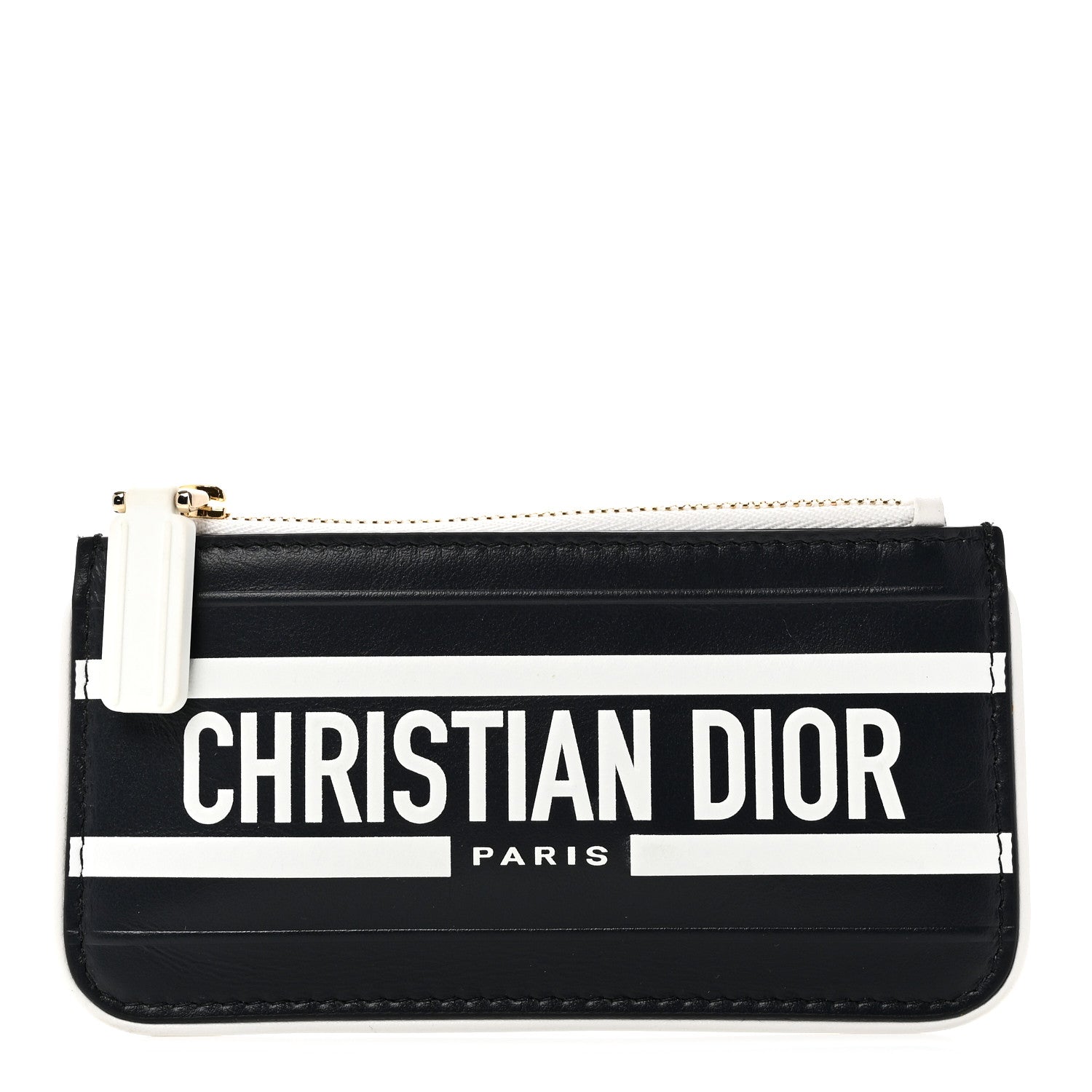Christian Dior Calfskin Vibe Zip Key Wallet Blue White 1 of 7