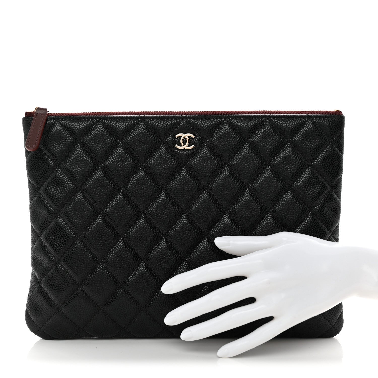 Chanel Caviar Quilted Medium Cosmetic Case Black 2 of 10