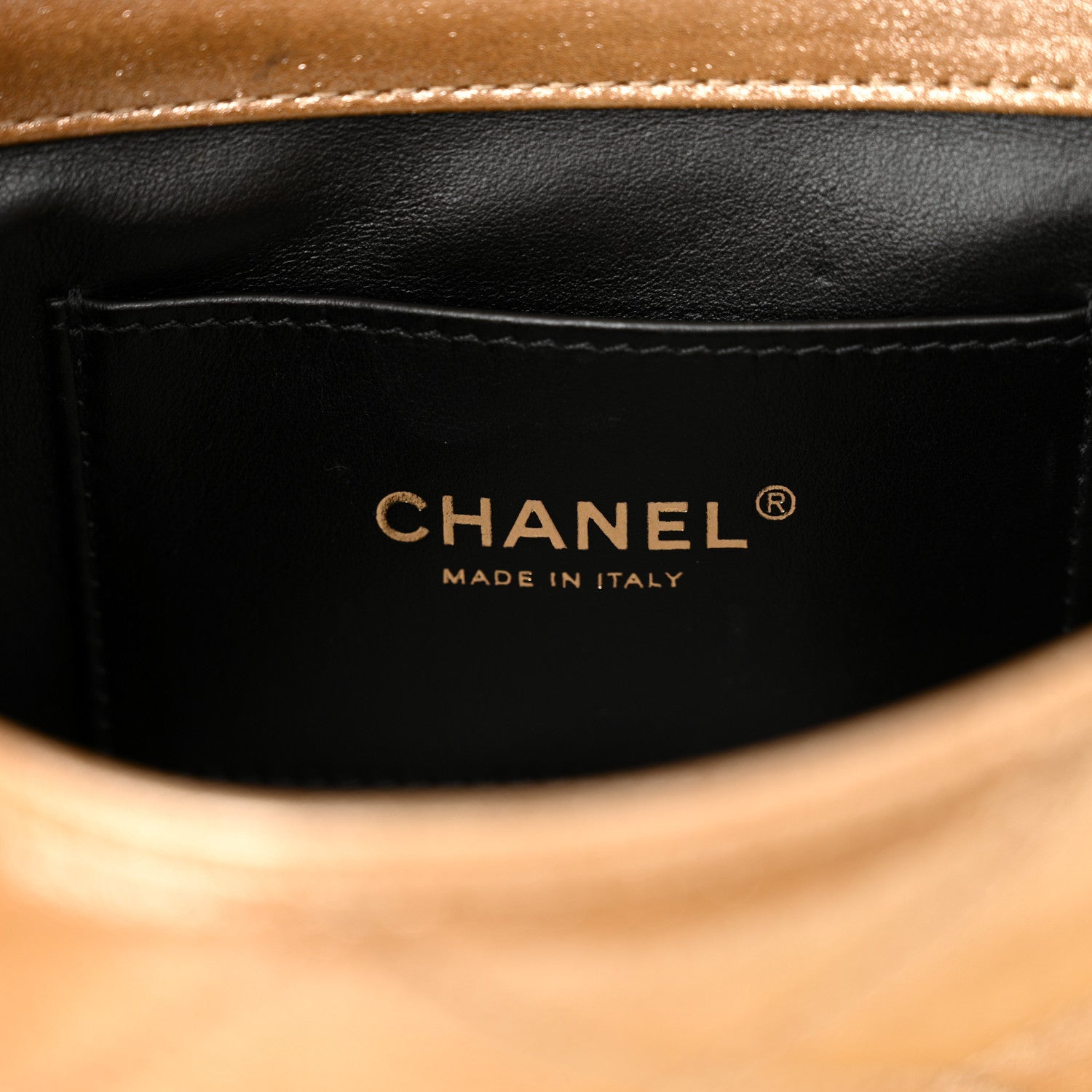 Chanel Metallic Lambskin Quilted Mini CC Crystal Logo Chain Flap Gold 6 of 12