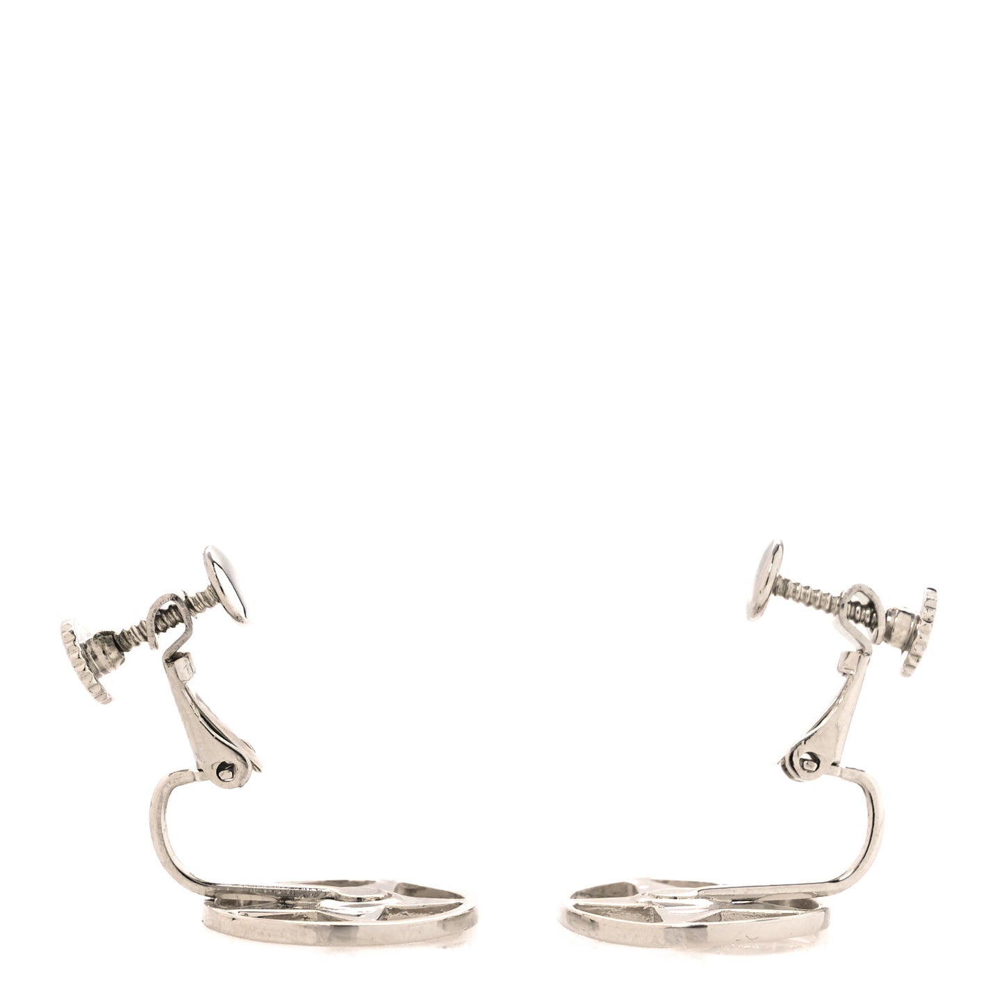 Metal Star Clip On Earrings Silver Orange
