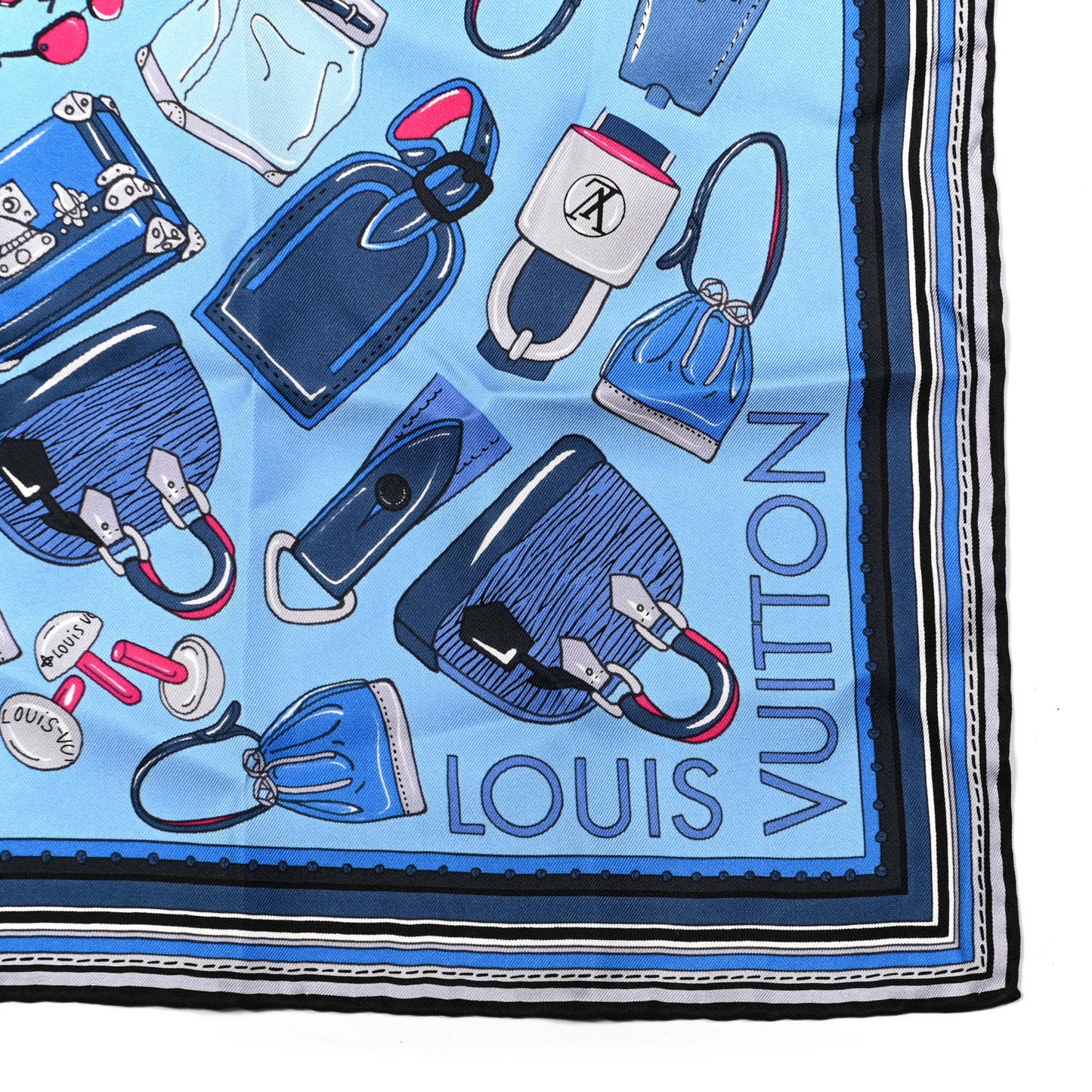 Silk Essentials LV Square Scarf Blue
