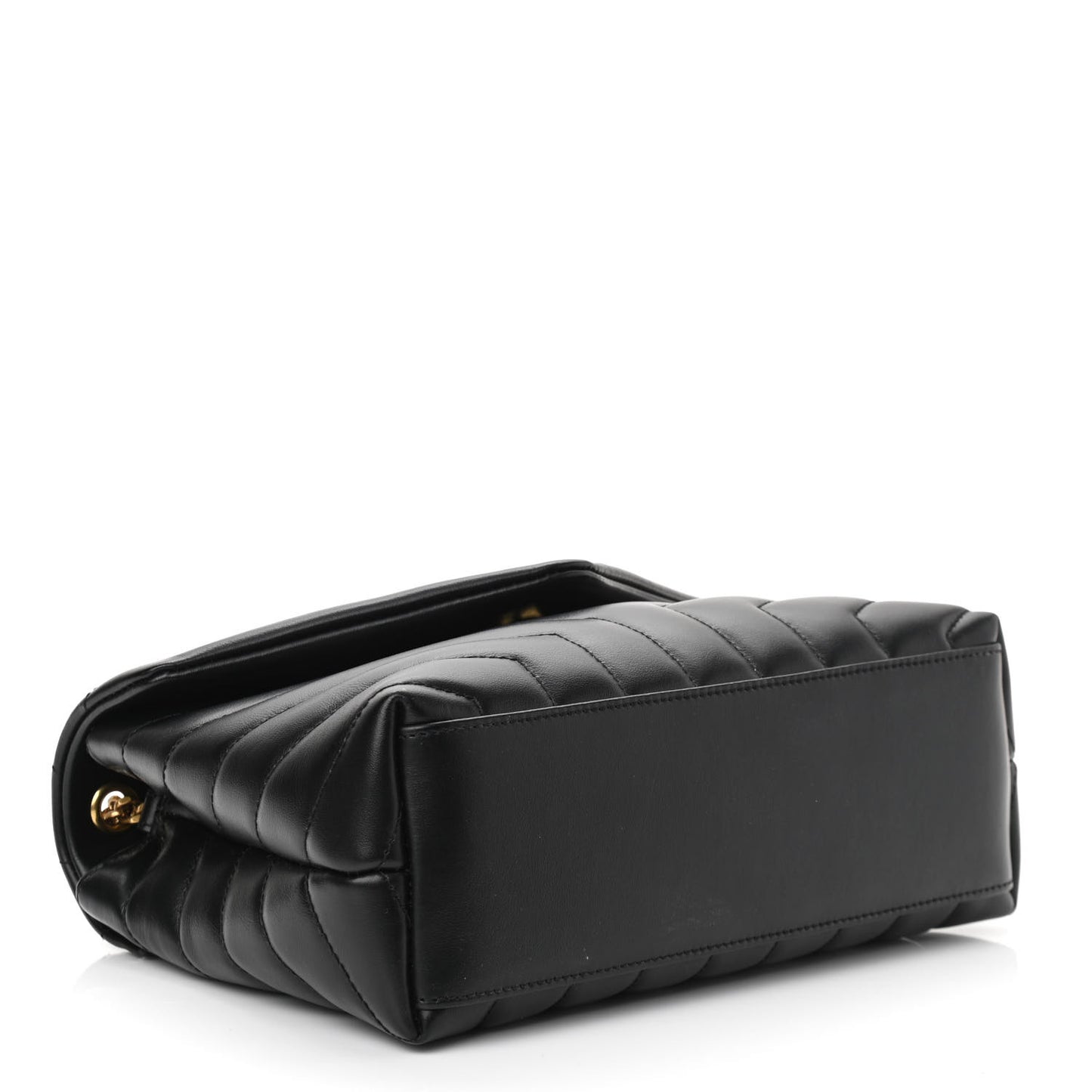 Calfskin Y Quilted Monogram Small Loulou Chain Satchel Black