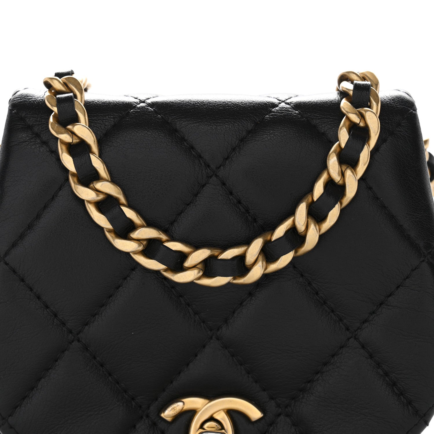 Chanel Calfskin Quilted Mini Coco Mail Clutch With Chain Black 9 of 12
