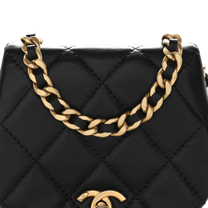 Chanel Calfskin Quilted Mini Coco Mail Clutch With Chain Black 9 of 12